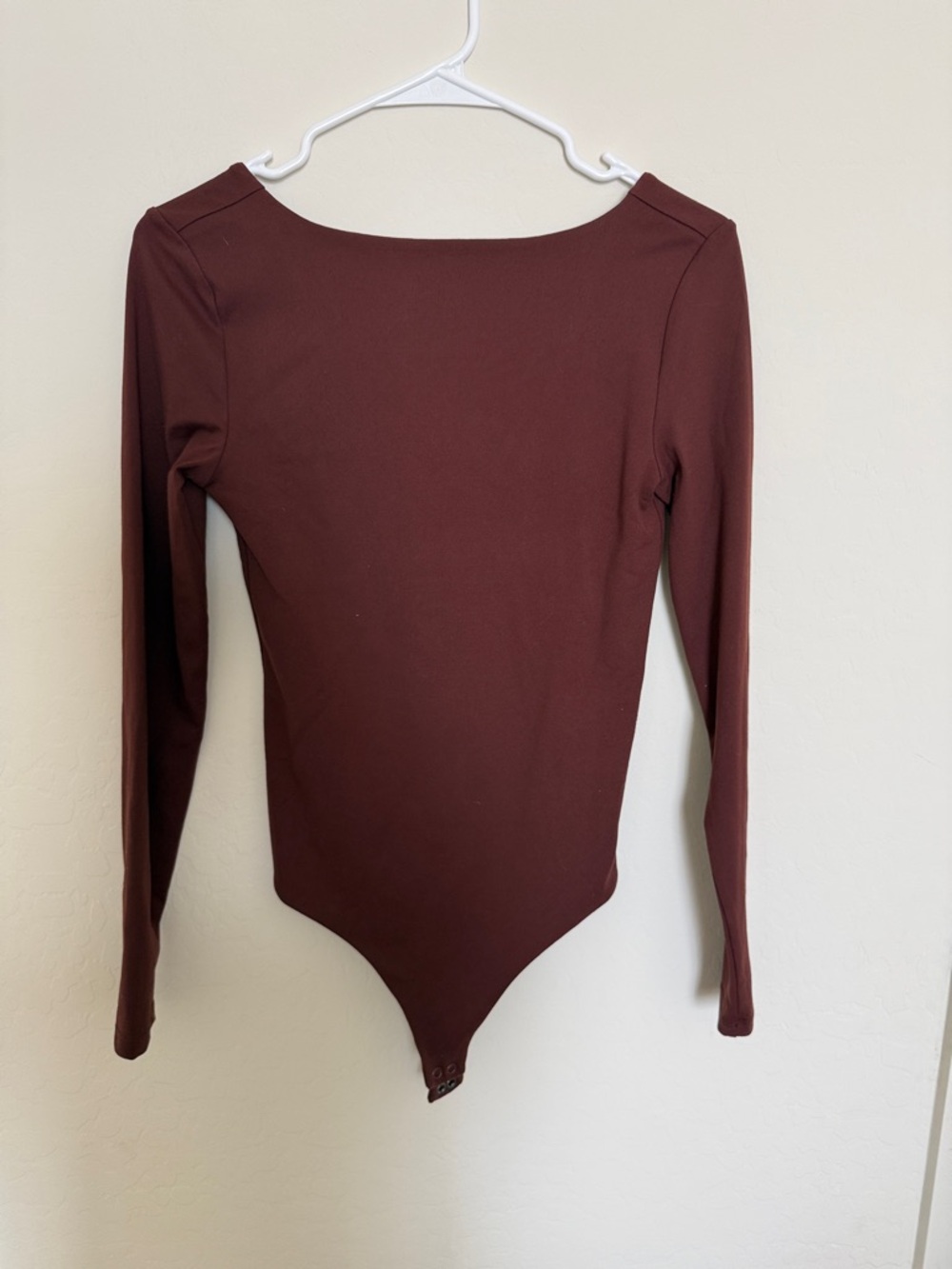Nuuds Long Sleeve Scoop Neck Bodysuit - Deep Burgundy